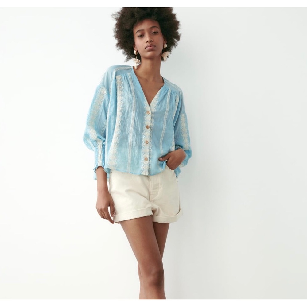 Zara Embroidered Blouse